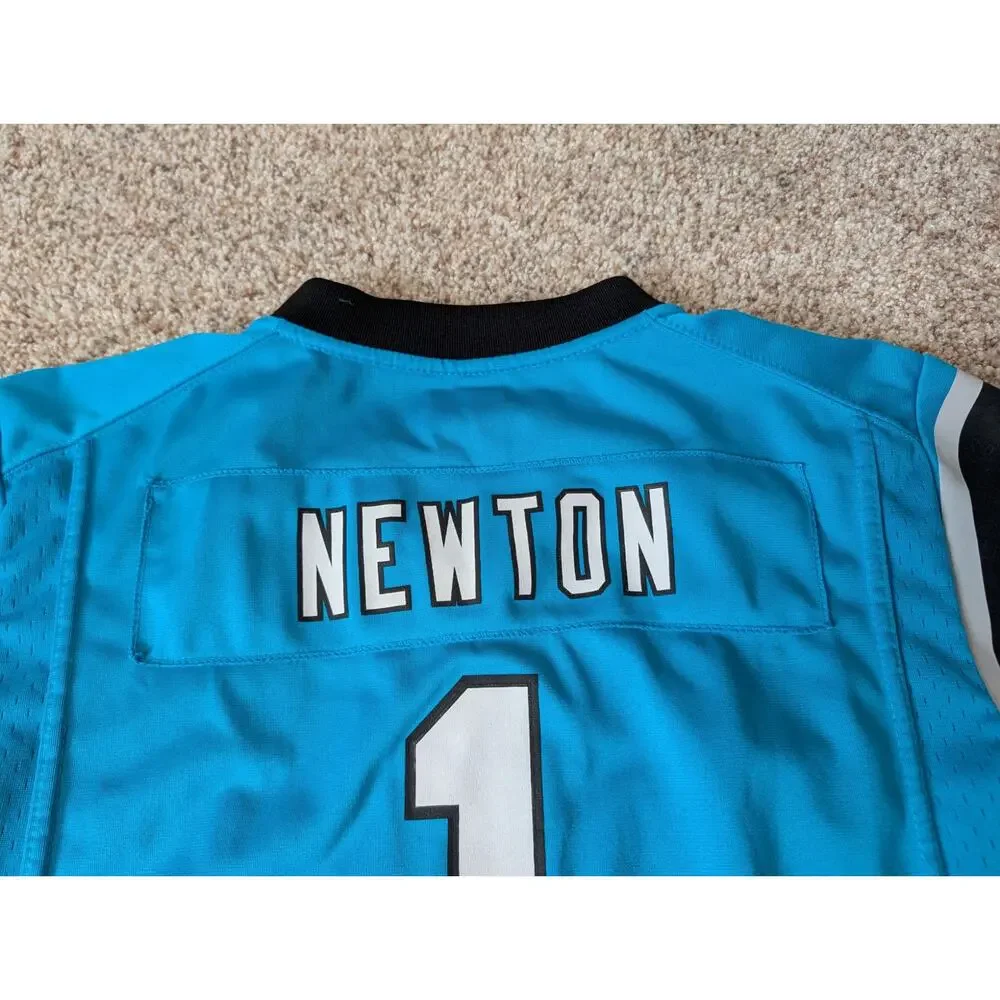 Nike Cam Newton Carolina Panthers Youth Large 14-16 Blue Football Jersey NFL #1